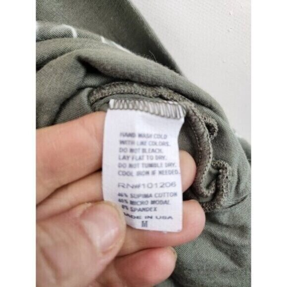 Soft Surroundings Womens Faux Wrap Top Medium Olive Green Tie Dye BOHO Hippie - Picture 5 of 6